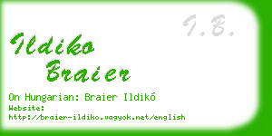 ildiko braier business card